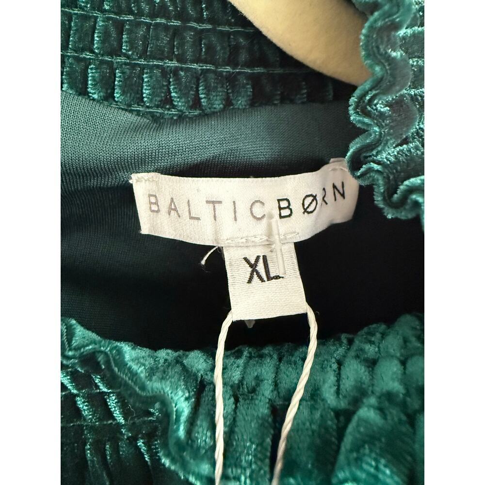 Baltic Born Tina Green Velvet Knee Length Long Sleeved Dress sz XL NWT - Picture 6 of 8